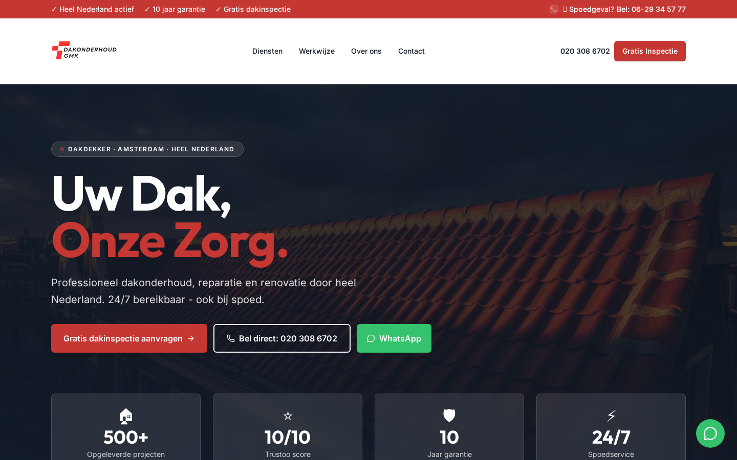 Homepage van Dakzorg GMK