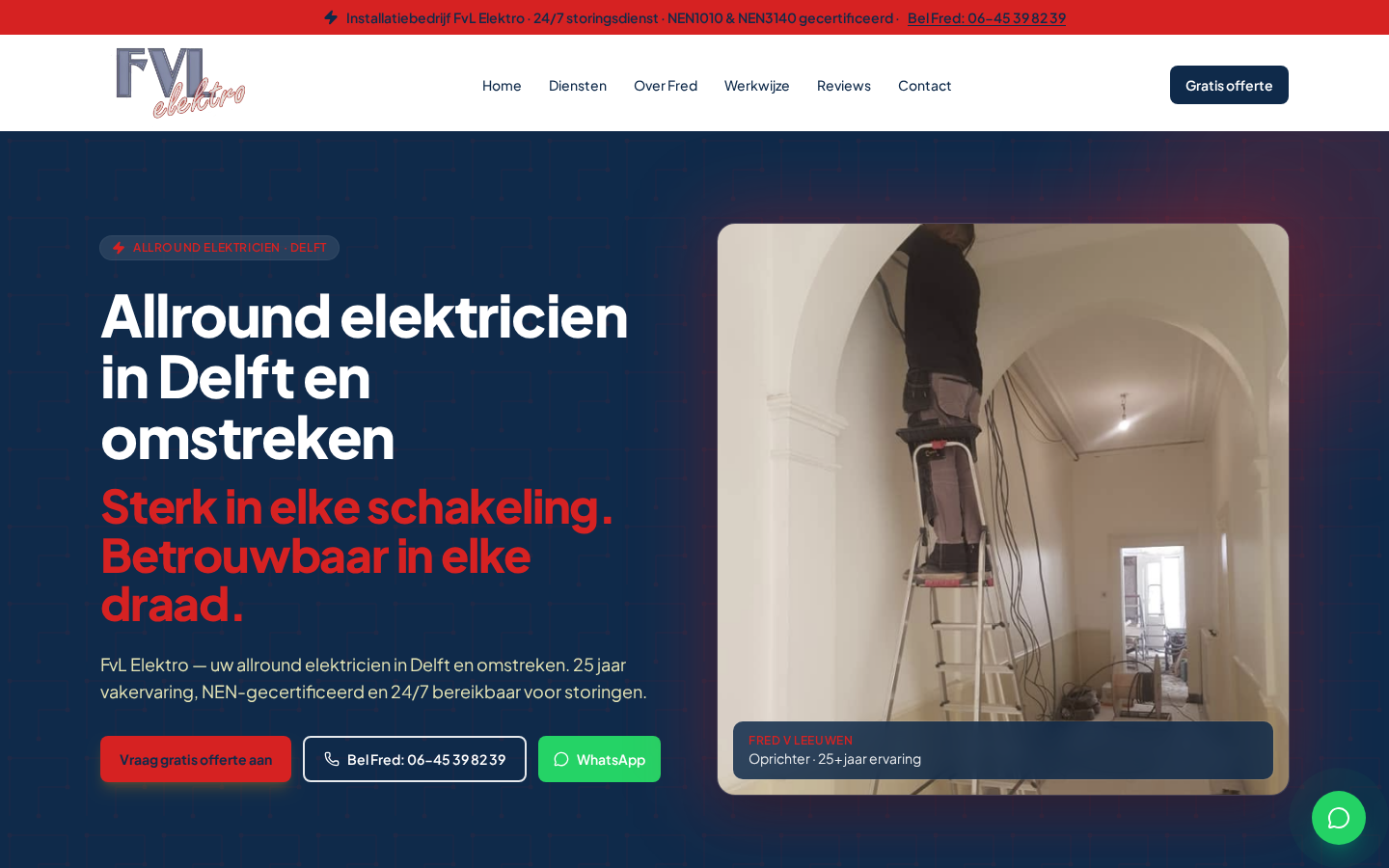 Website van FvL Elektro gebouwd door Repres